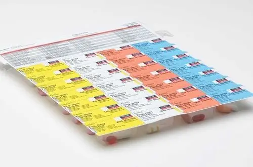 Dispill multi-dose packets labeled by date and time